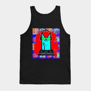 Cat Night Club Graffiti Tank Top